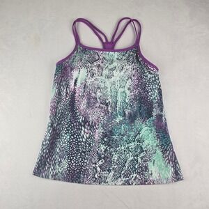Fabletics Norwalk Tank Top Purple Teal Snake Print Racerback Athletic Size L